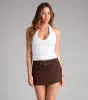 Flirty And Bold Belted Denim Skort sold by Windsor