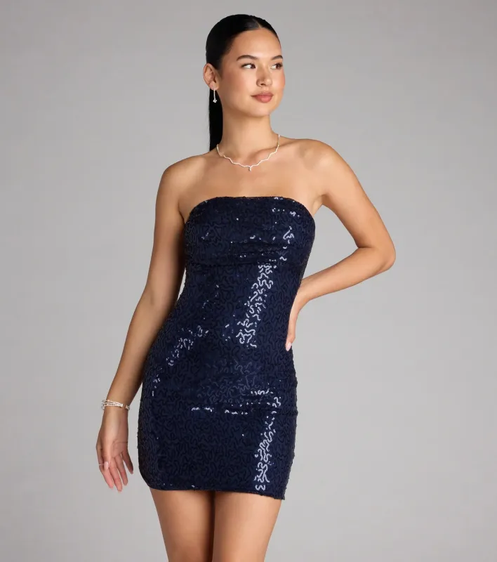 Sparkle Goals Sequin Tube Mini Dress sold by Windsor