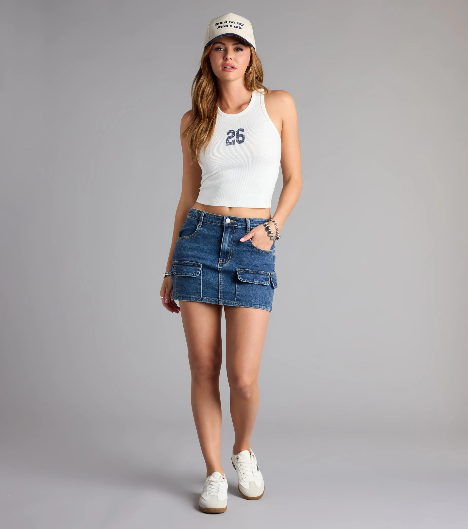 Ready for Anything Utility Mini Denim Skirt sold by Windsor product image thumbnail 4