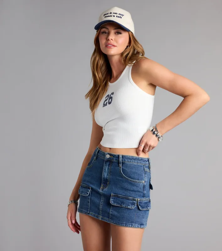 Ready for Anything Utility Mini Denim Skirt sold by Windsor