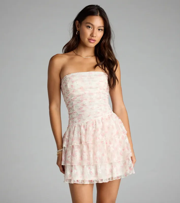 Sweet Like That Floral Lace Mini Dress sold by Windsor
