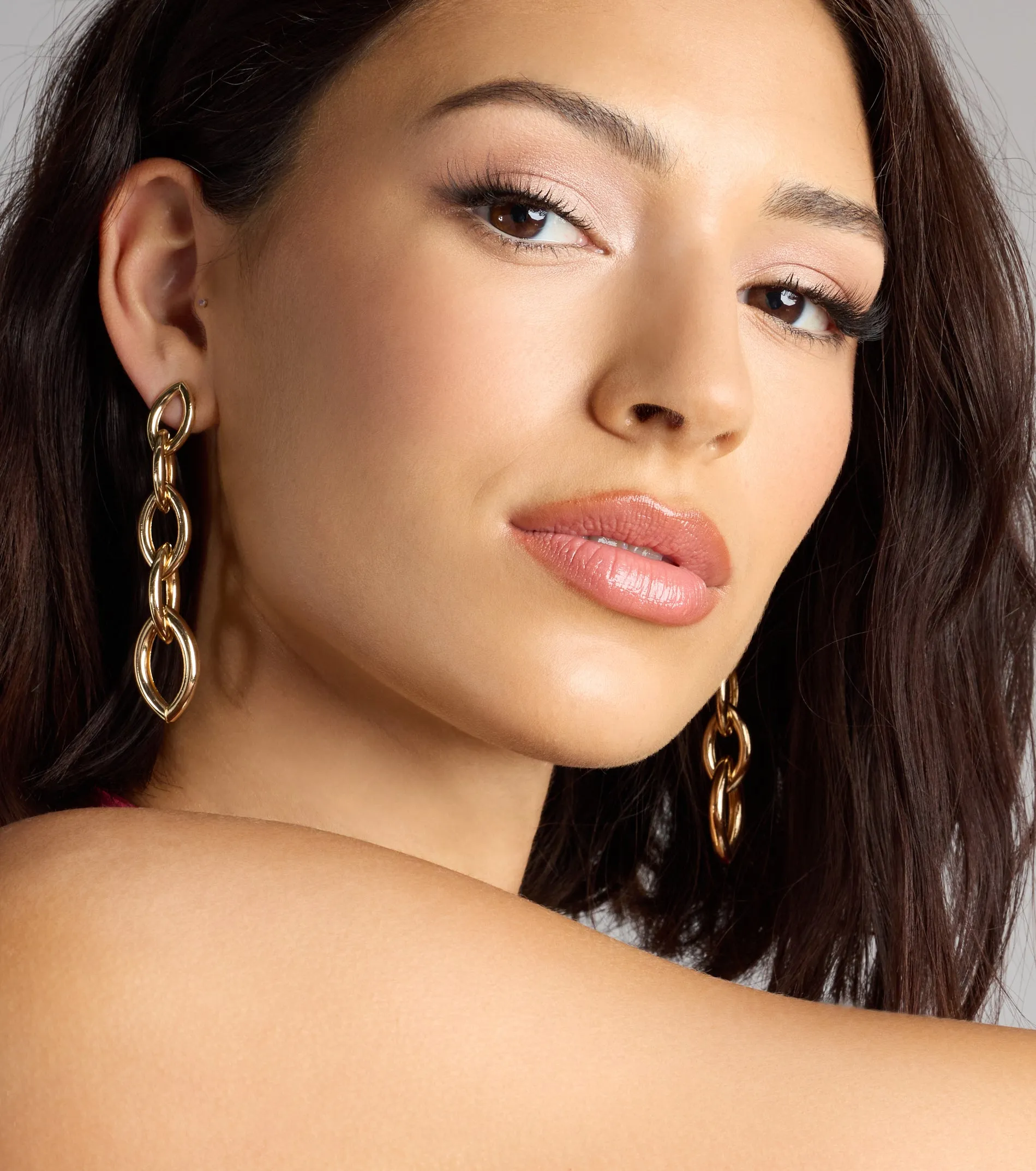 Linked Up And Luxe Chain Earrings sold by Windsor product image thumbnail 3