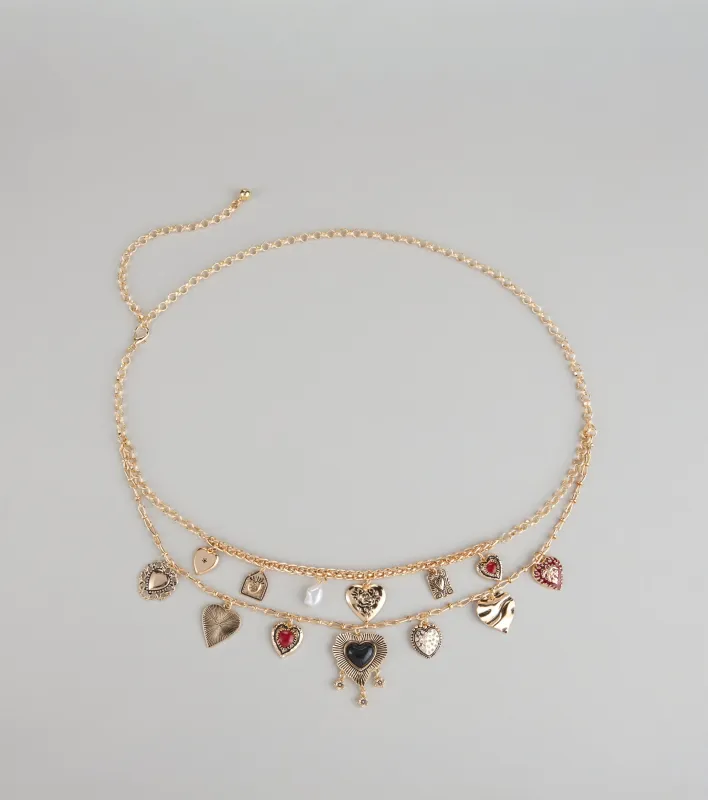 Heart Collector Layered Charm Belt sold by Windsor