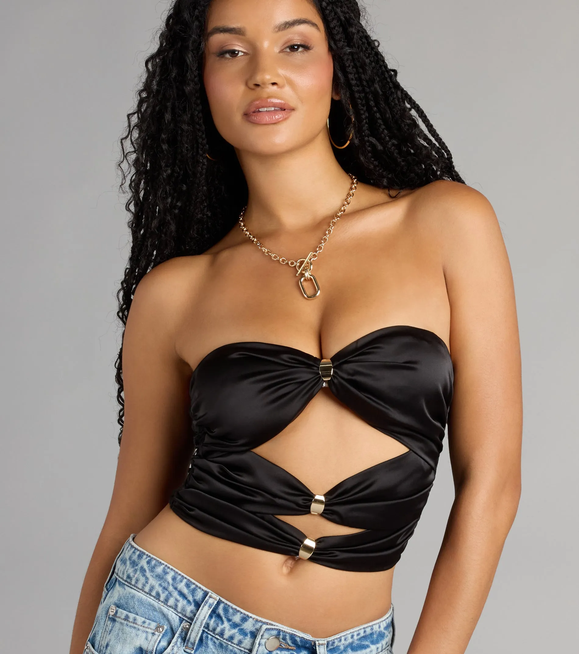 So Extra Satin Tube Crop Top sold by Windsor product image thumbnail 4