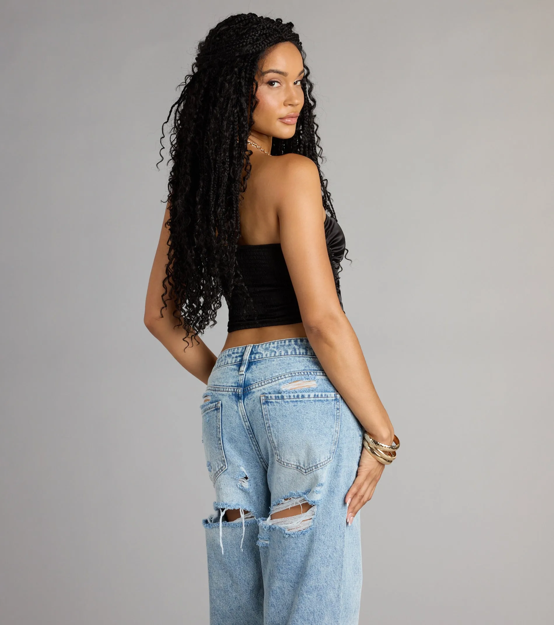 So Extra Satin Tube Crop Top sold by Windsor product image thumbnail 2