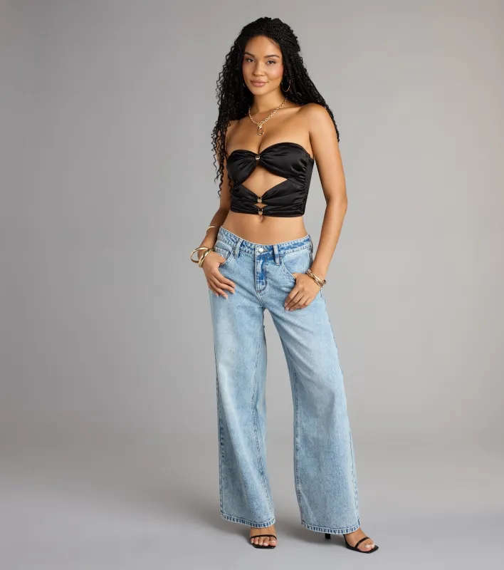 So Extra Satin Tube Crop Top sold by Windsor
