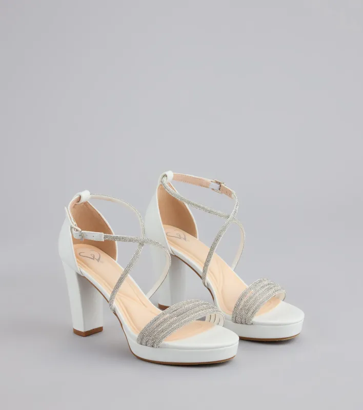 Made To Dazzle Rhinestone Platform Heels sold by Windsor