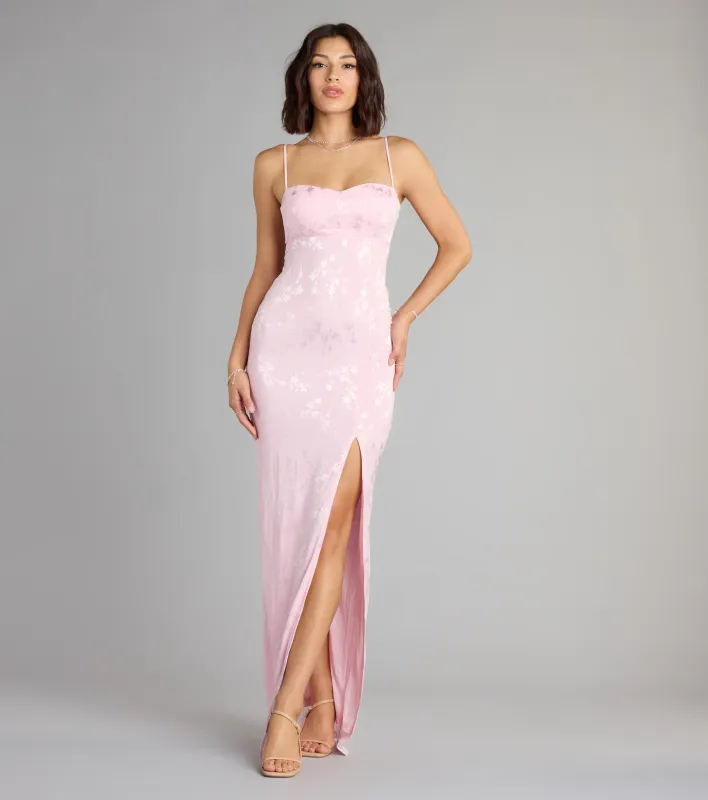 Gabriella Floral Embroidered Tie Back Formal Dress sold by Windsor
