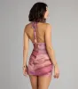 Crush Hour Lace Crossover Mini Dress sold by Windsor