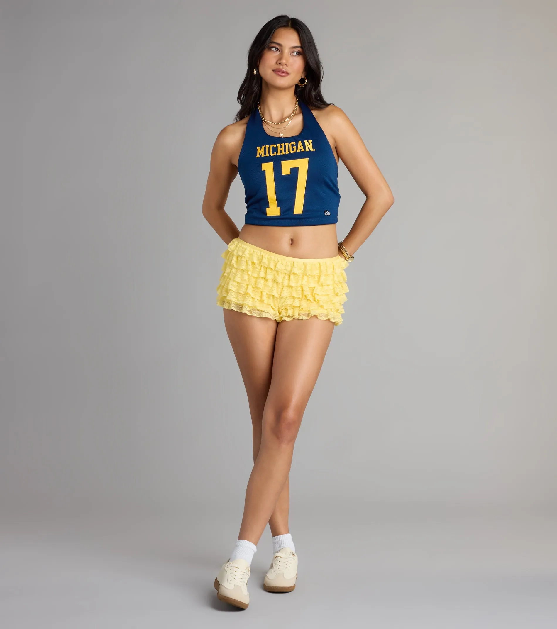 College Cutie Michigan® Jersey Halter Top sold by Windsor product image thumbnail 3