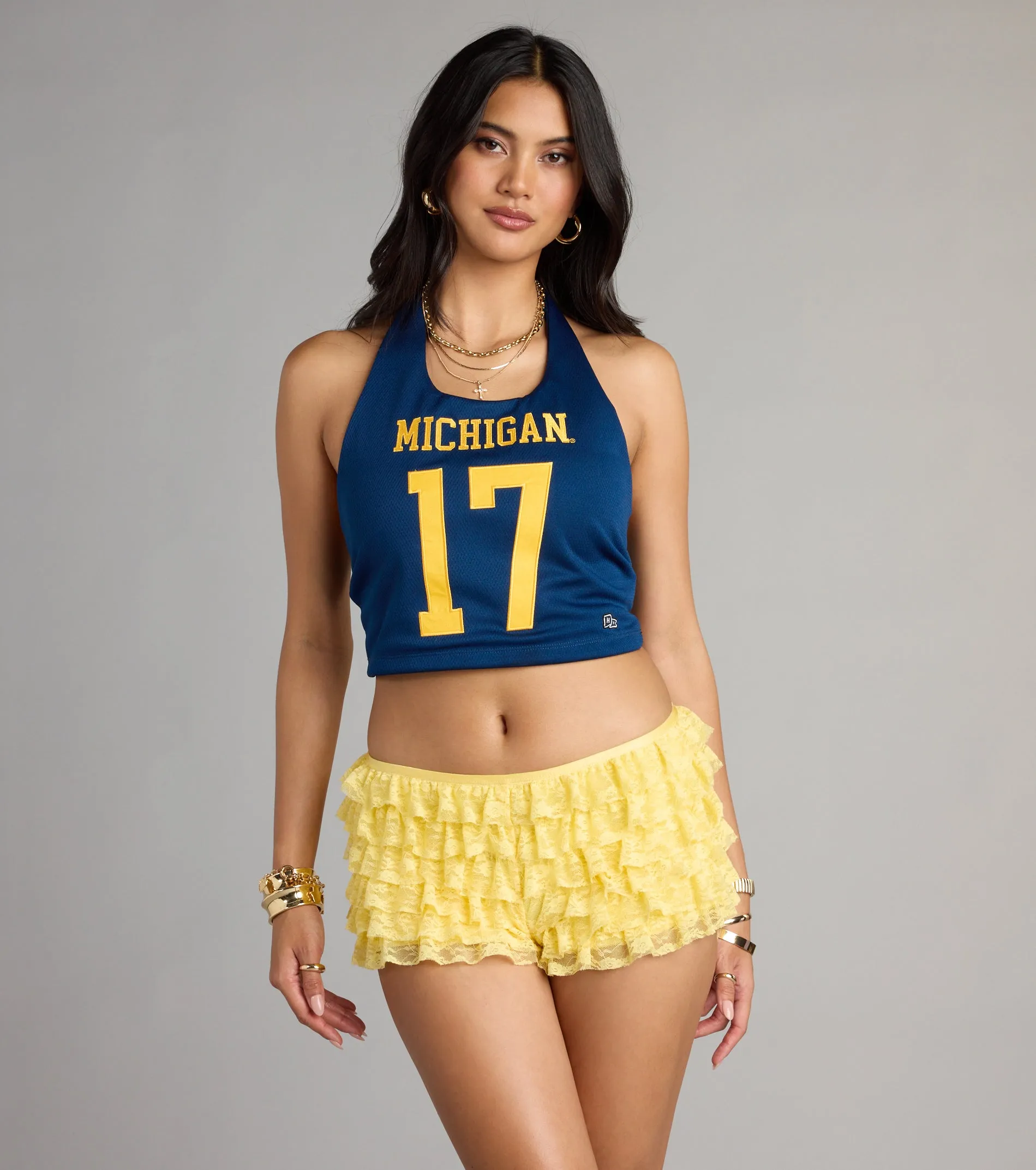 College Cutie Michigan® Jersey Halter Top sold by Windsor