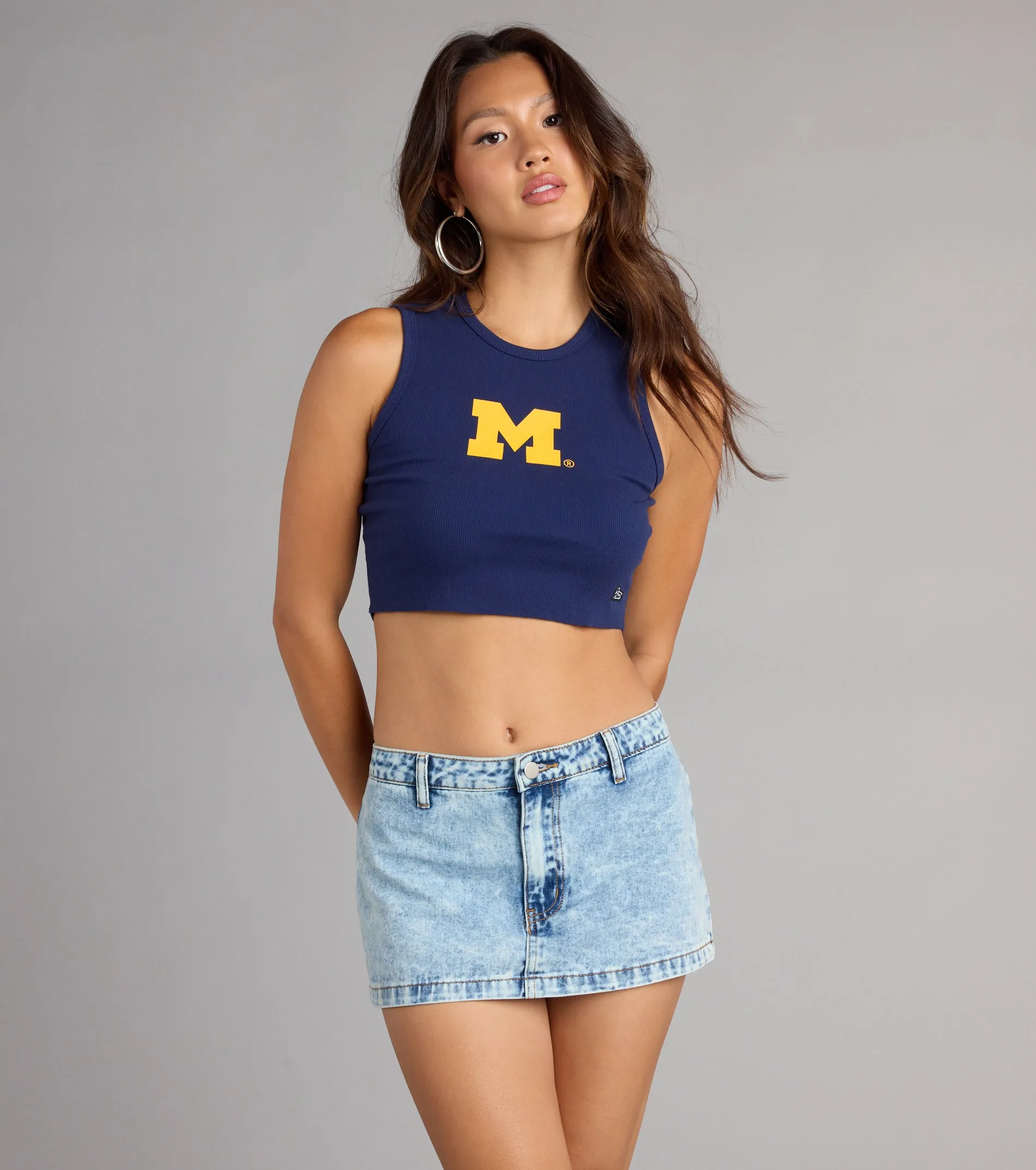 Go Blue® Vibes Michigan® Cropped Tank Top sold by Windsor product image thumbnail 5