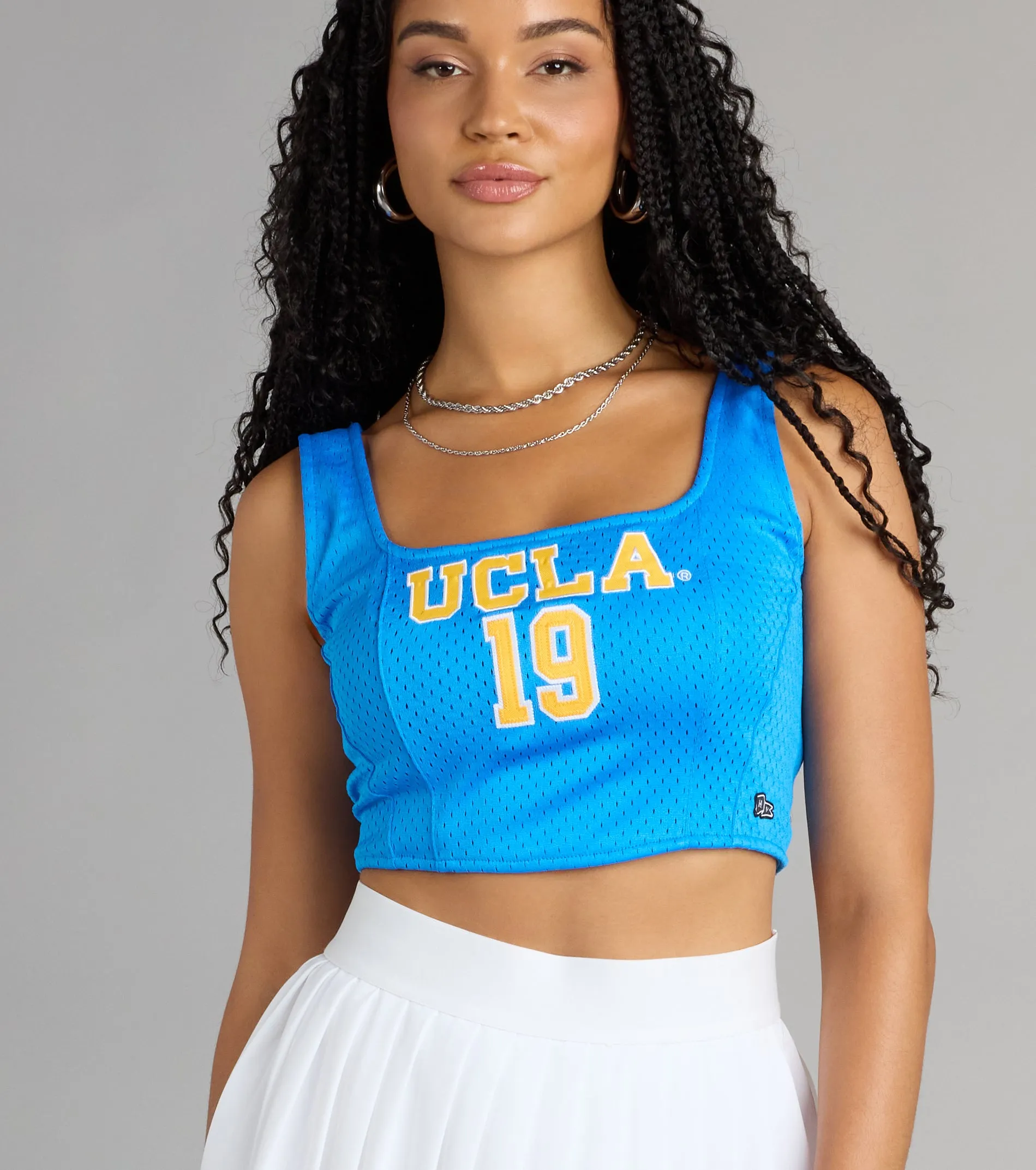 Game Day Glow UCLA® Jersey Corset Crop Top sold by Windsor product image thumbnail 4