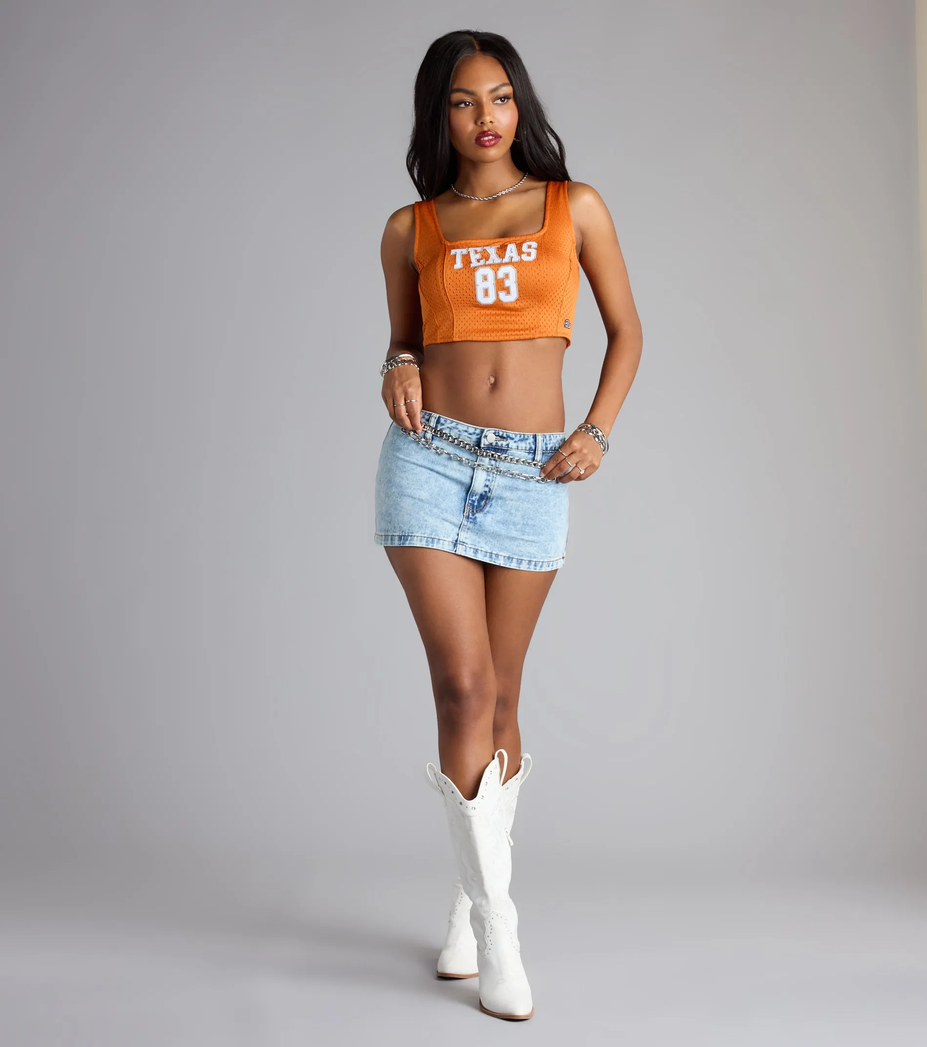 Hook ’Em Hottie Texas© Jersey Corset Crop Top sold by Windsor product image thumbnail 3