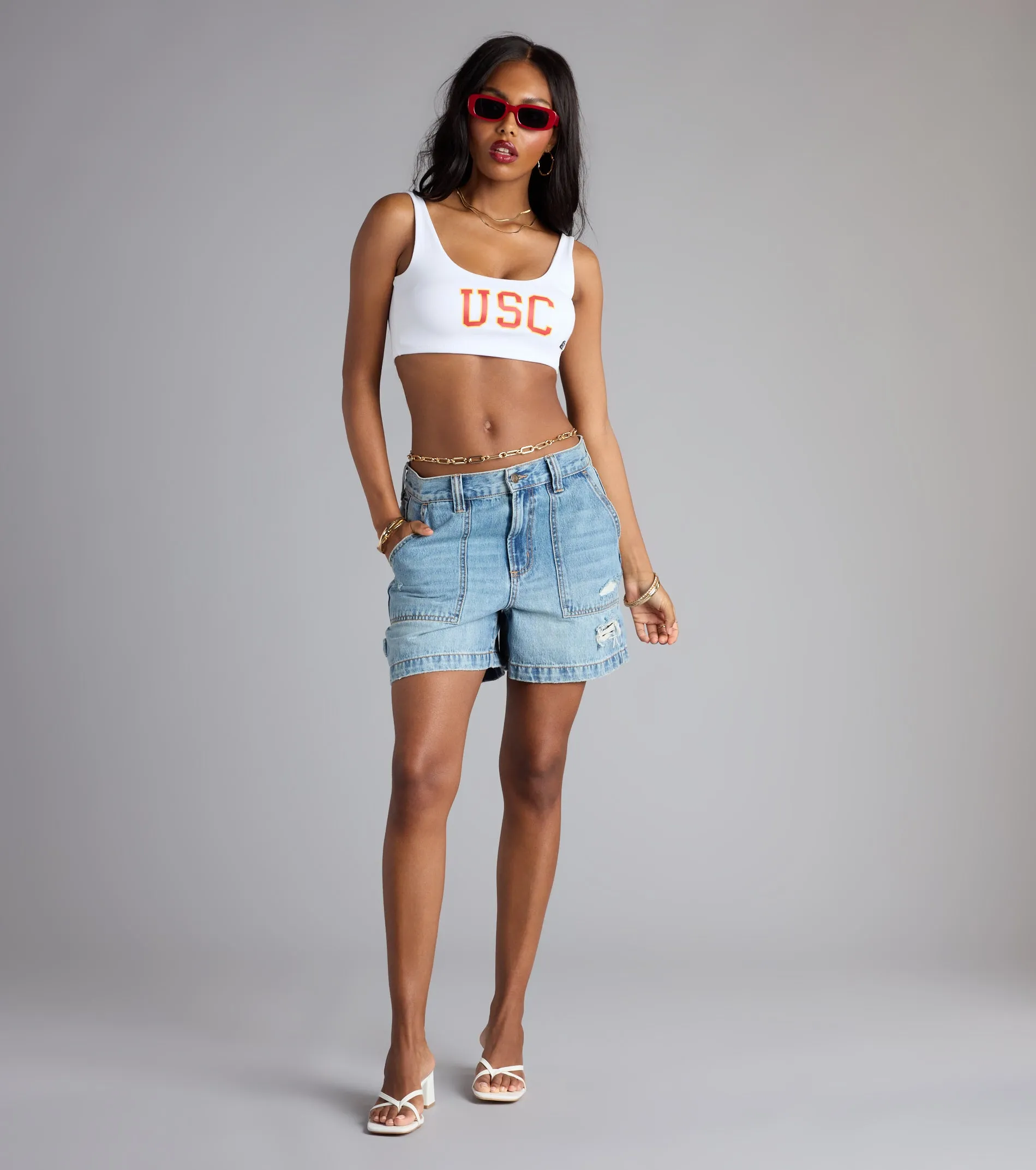 Fight On® Fit USC® Cropped Tank Top sold by Windsor product image thumbnail 3