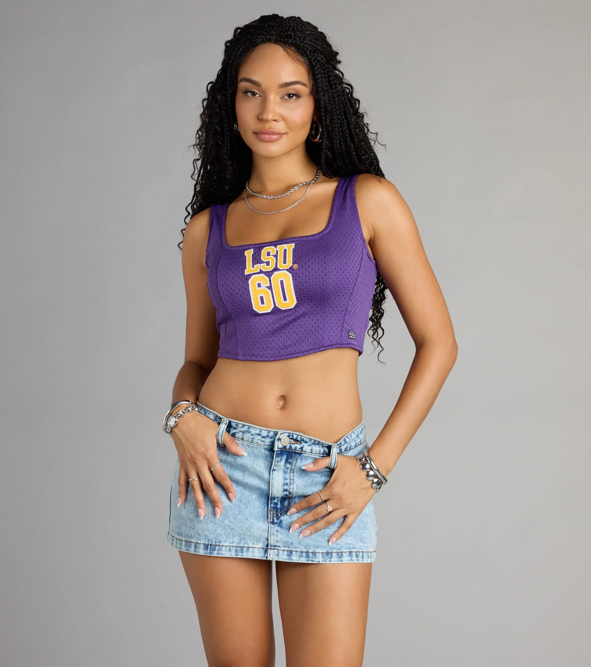 Game Day Glam LSU® Jersey Corset Crop Top sold by Windsor