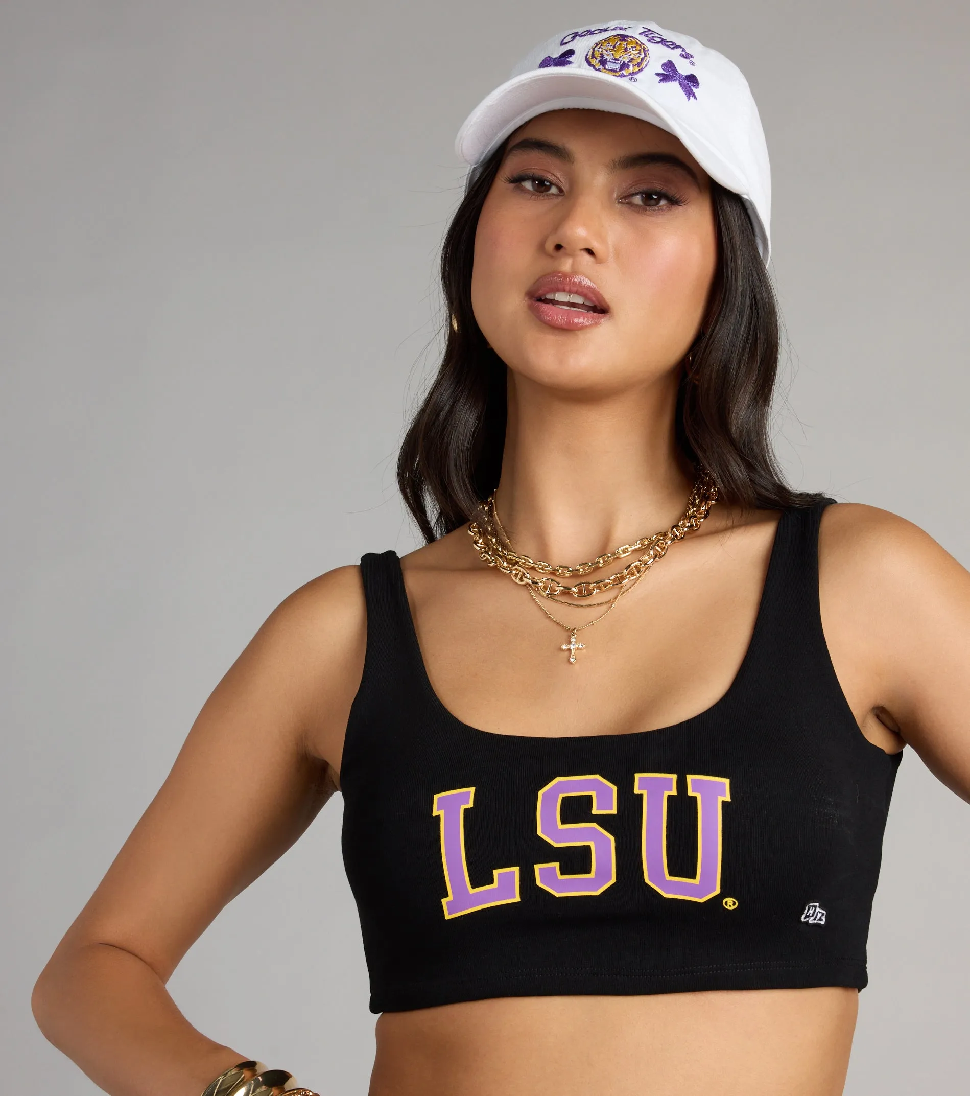 Study Break Slay LSU® Cropped Tank Top sold by Windsor product image thumbnail 4