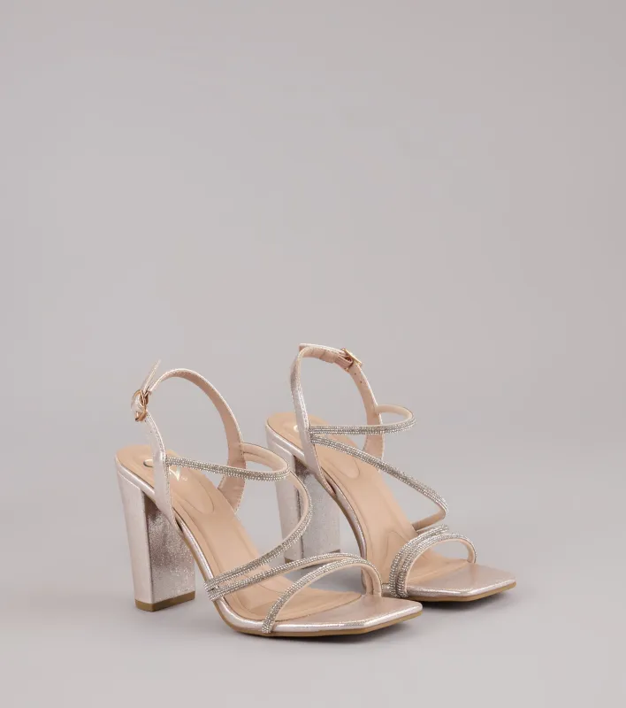 Star of the Night Glitter Rhinestone Block Heels sold by Windsor