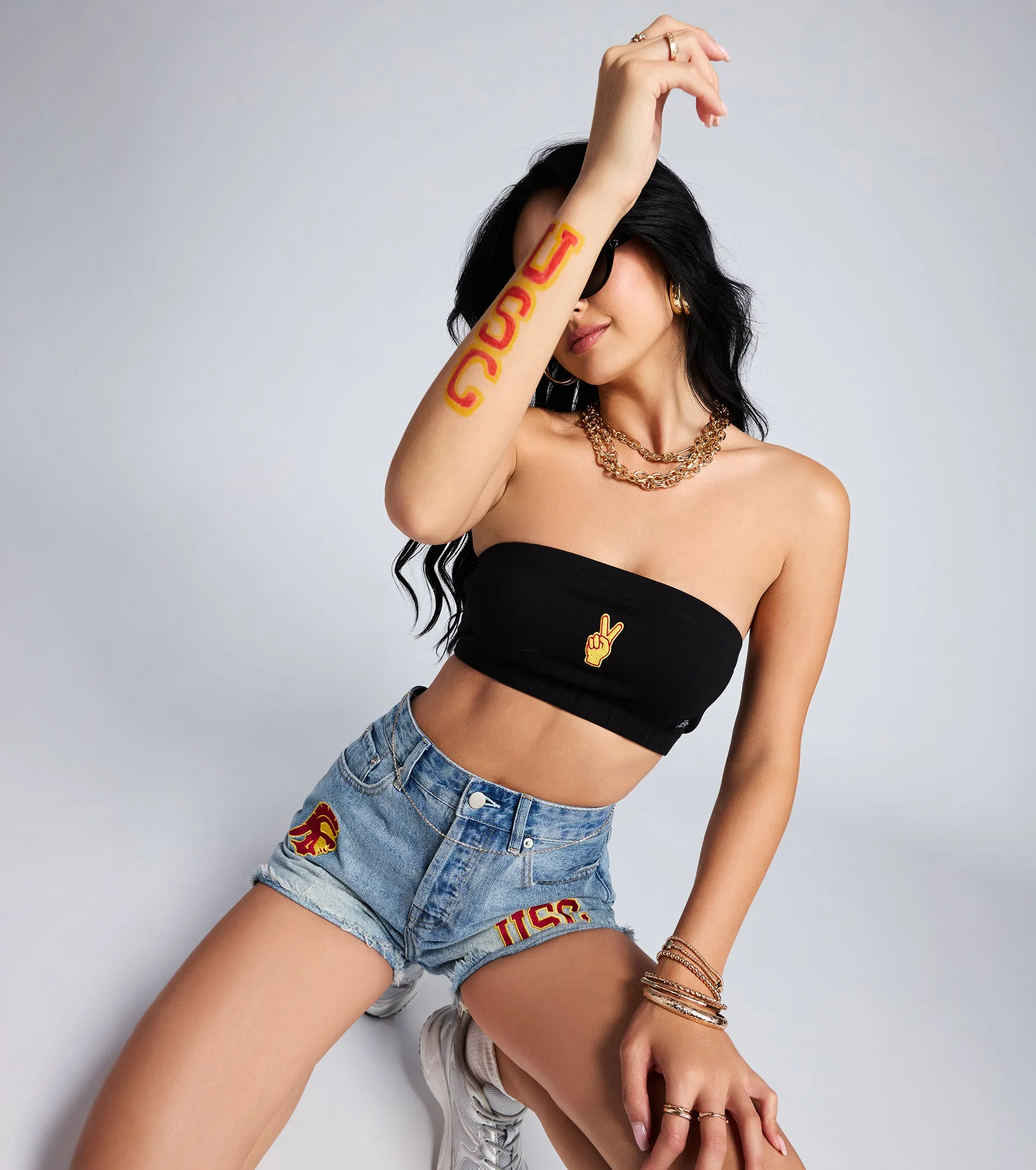 Victory Vibes Only USC® Bandeau Crop Top sold by Windsor product image thumbnail 4