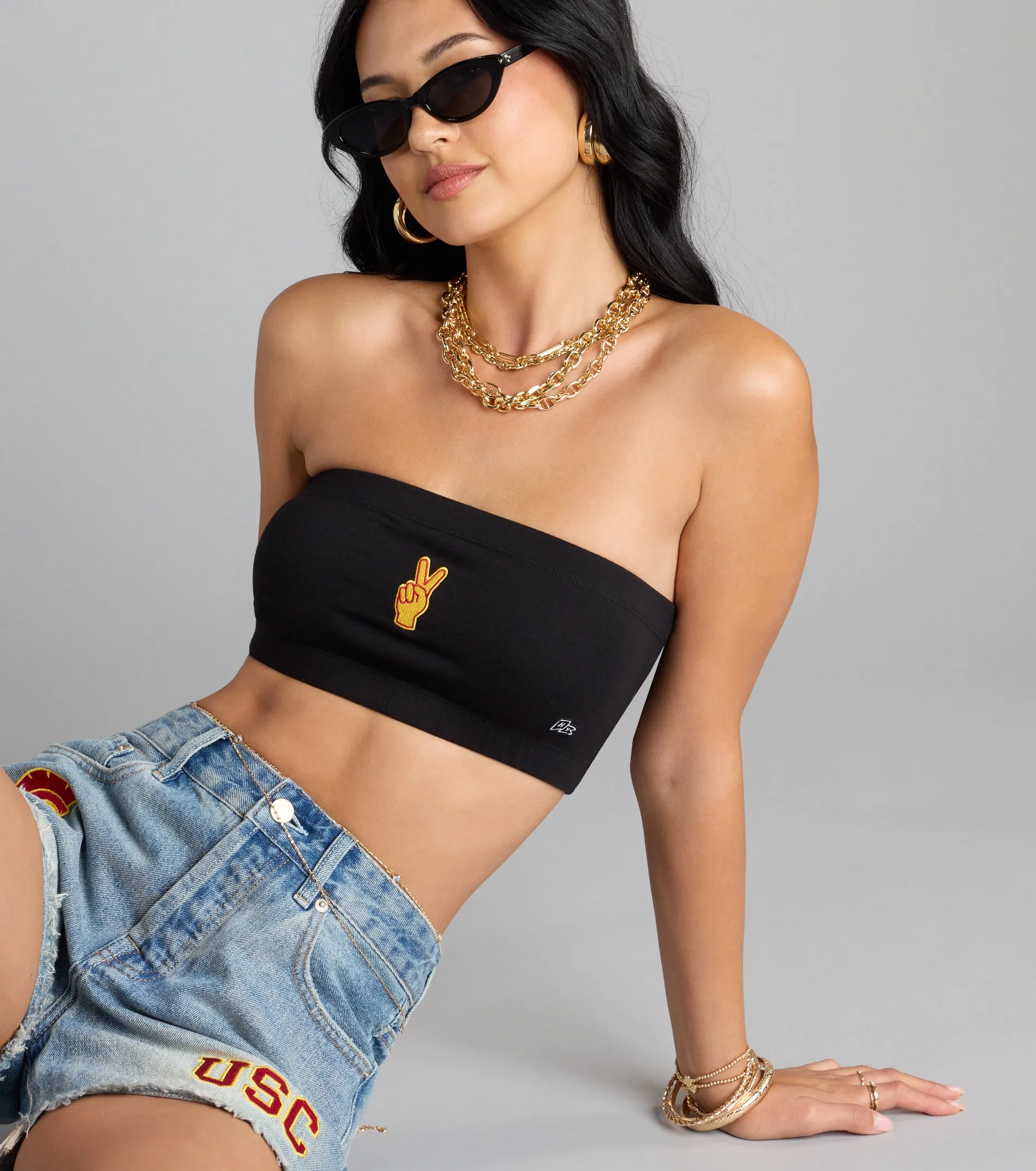 Victory Vibes Only USC® Bandeau Crop Top sold by Windsor product image thumbnail 2