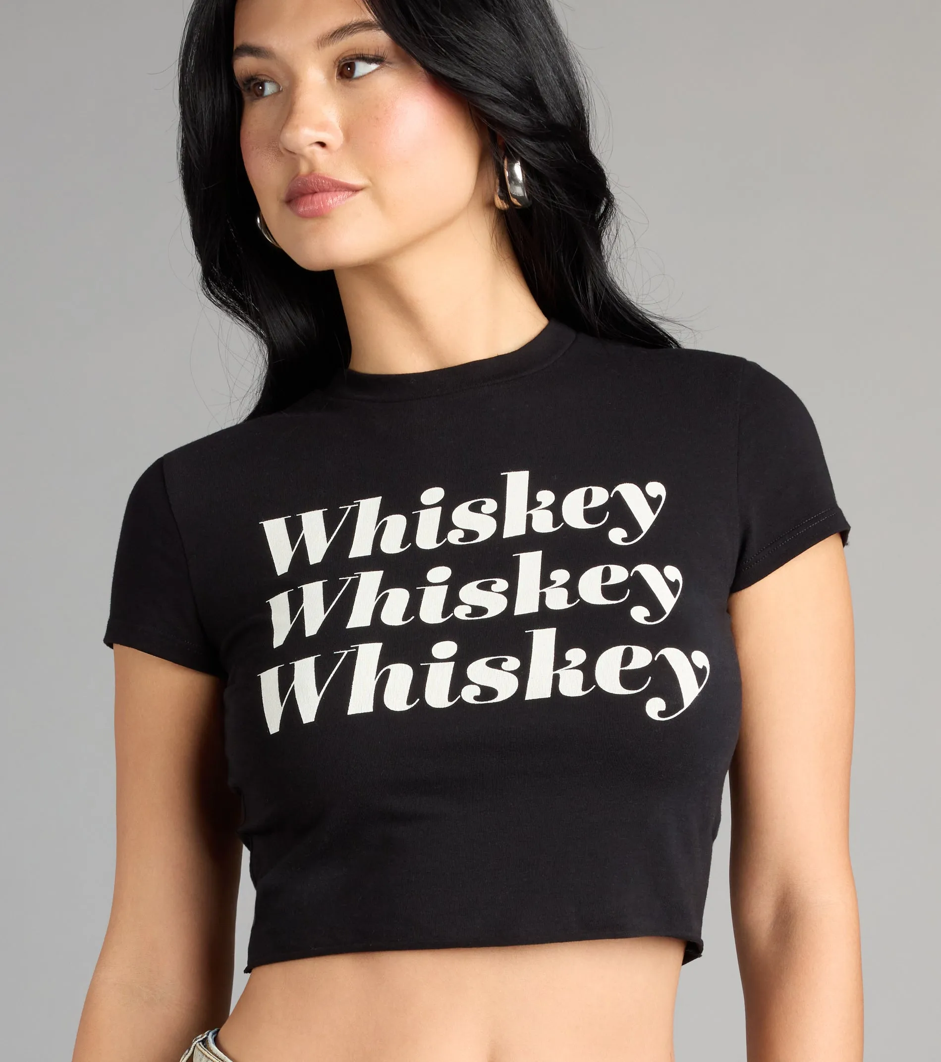 Whiskey Please Graphic Crop Tee sold by Windsor product image thumbnail 4