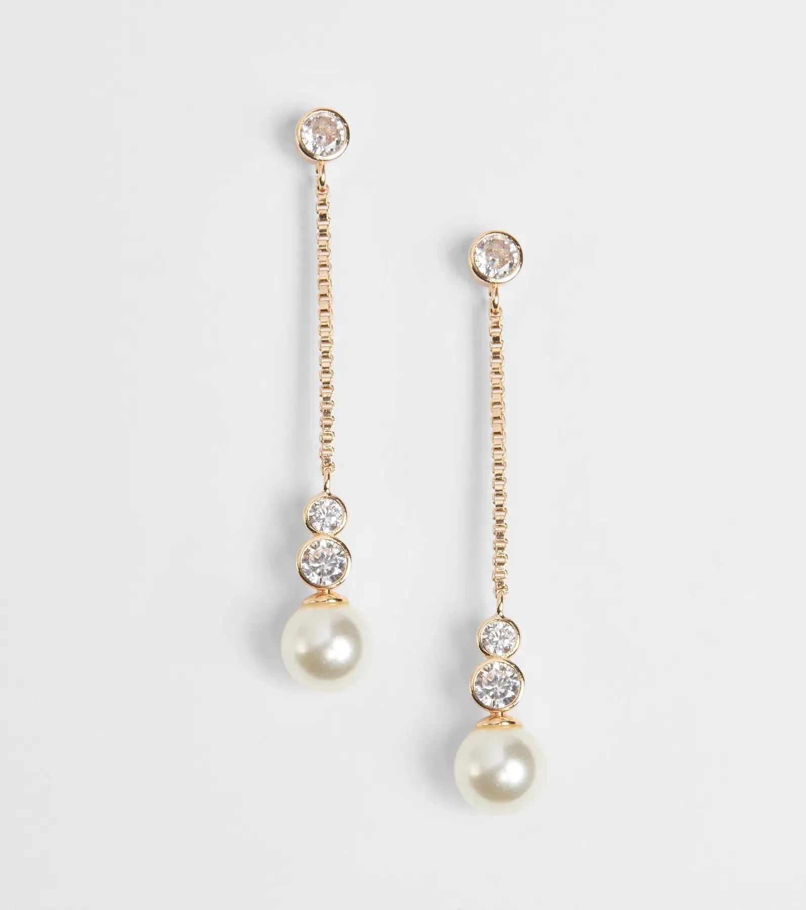 Set In Stone Pearl Rhinestone Earrings sold by Windsor