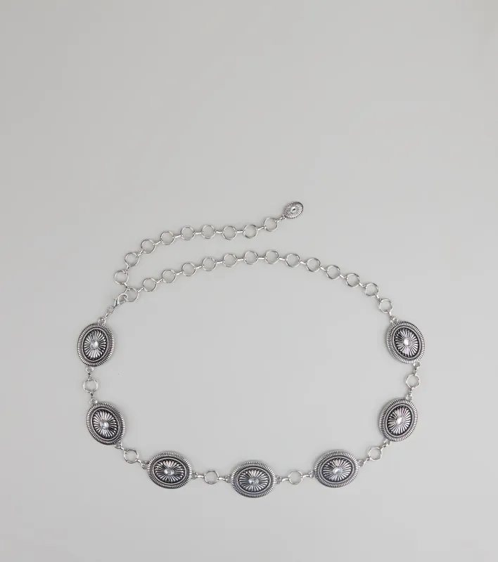 Saddle Chic Oval Concho Chain Belt sold by Windsor