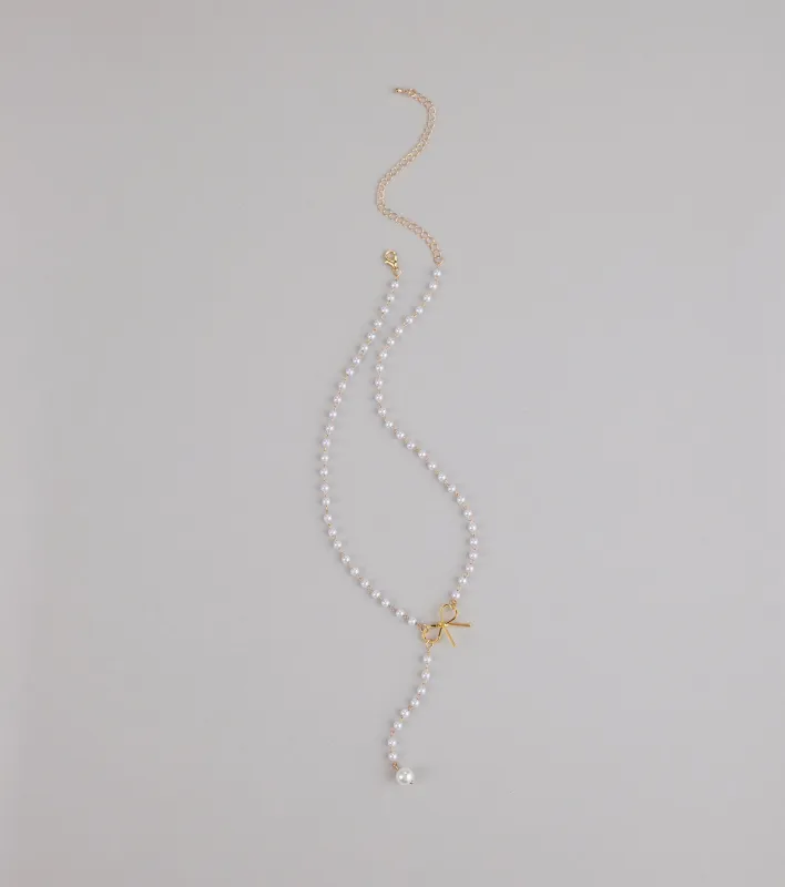 Pretty Please Bow and Pearl Necklace sold by Windsor