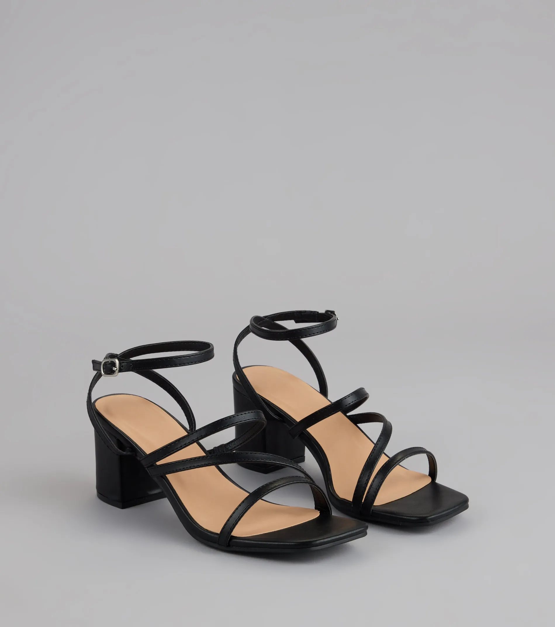 Sleek Steps Strappy Wide Fit Block Heels sold by Windsor