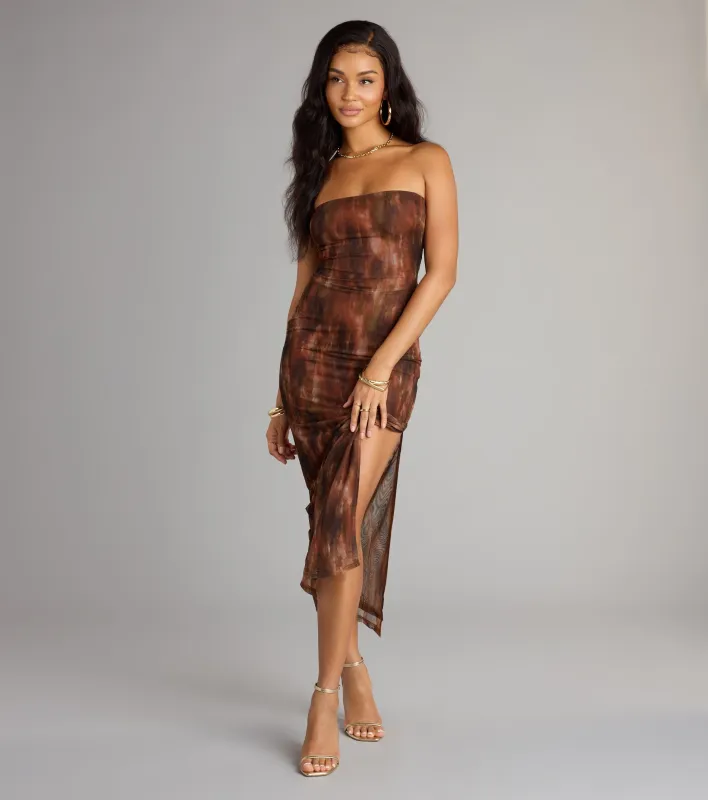 High Drama Abstract Mesh Maxi Dress sold by Windsor