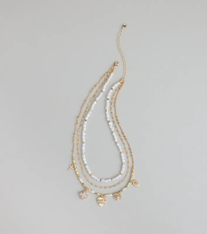 Charm School Layered Bead Necklace sold by Windsor