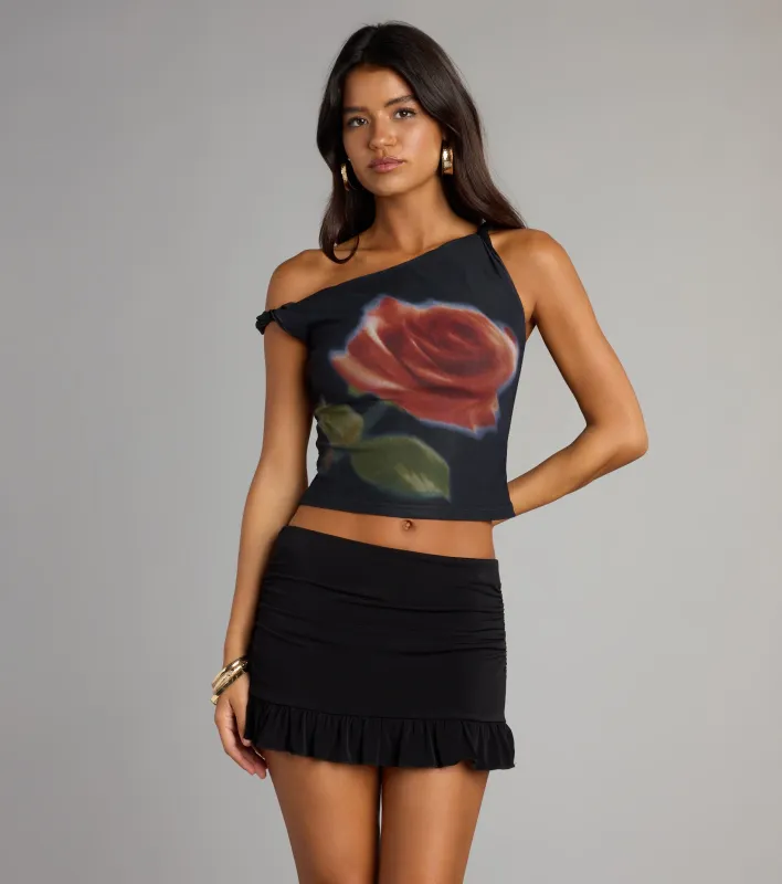 Sweet Like Roses Twist Strap Mesh Tank Top sold by Windsor