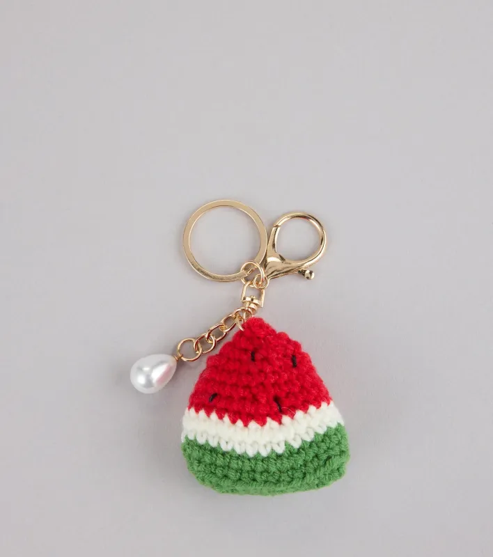 Cute To The Core Crochet Watermelon Bag Keychain sold by Windsor