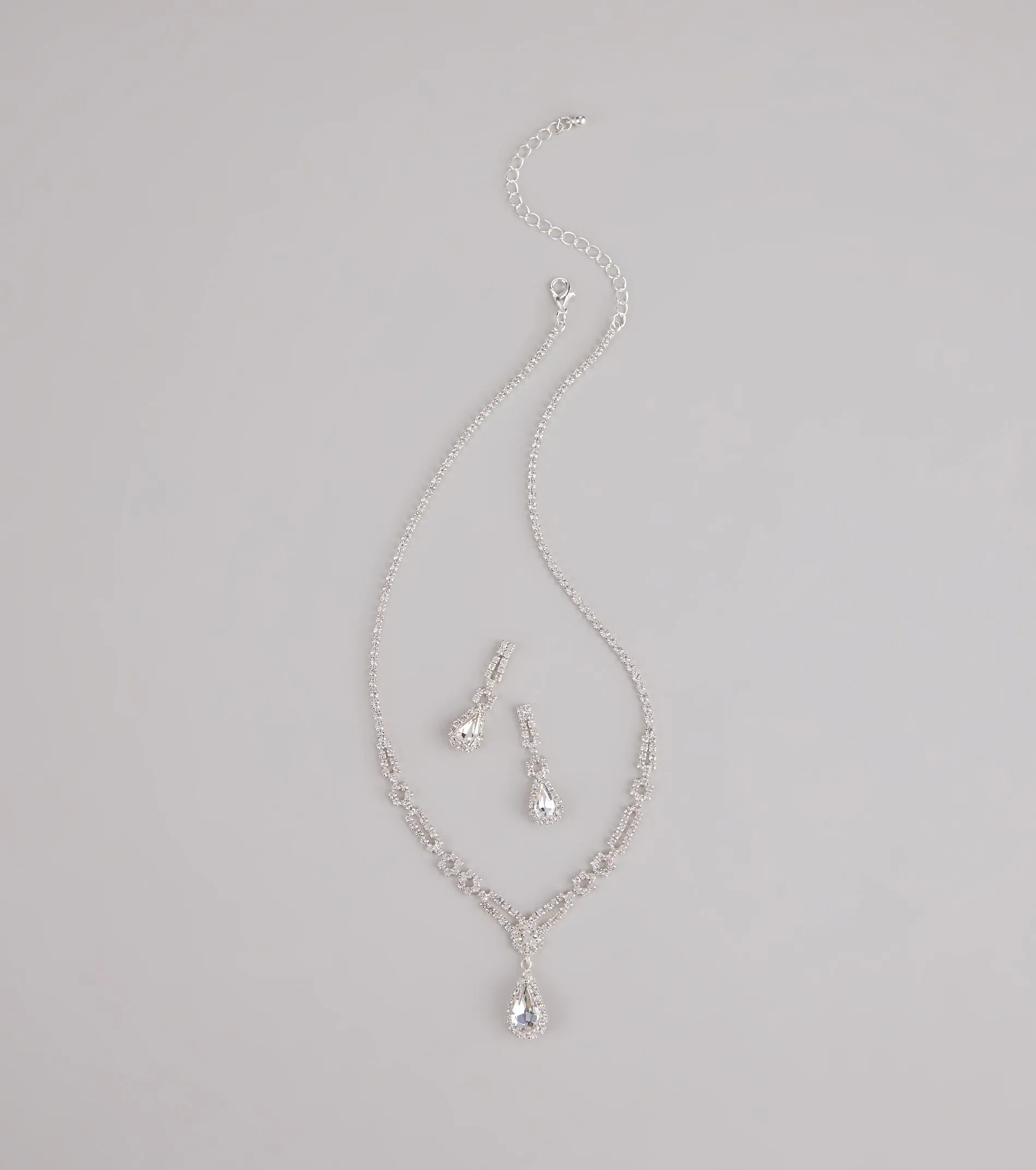 Crown Jewel Teardrop Necklace And Earrings Set sold by Windsor product image thumbnail 2