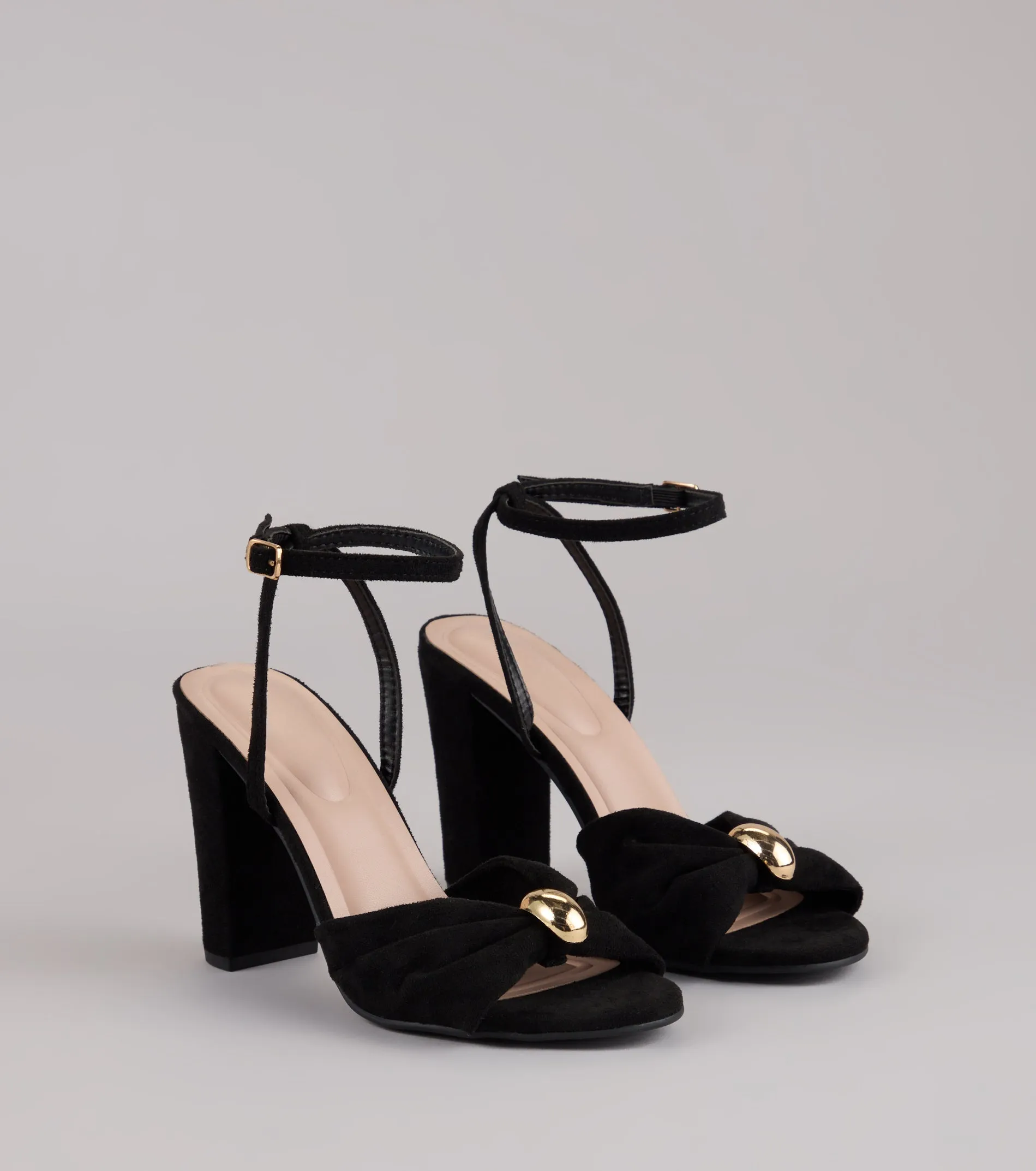 Chic Streak Faux Suede Block Heels sold by Windsor