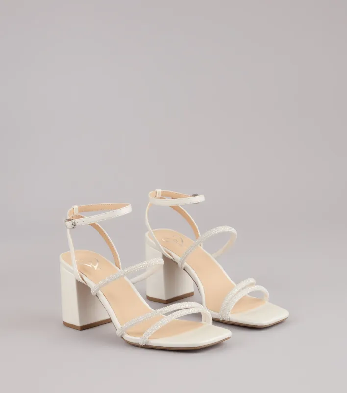 Chic And Polished Pearl Satin Block Heels sold by Windsor