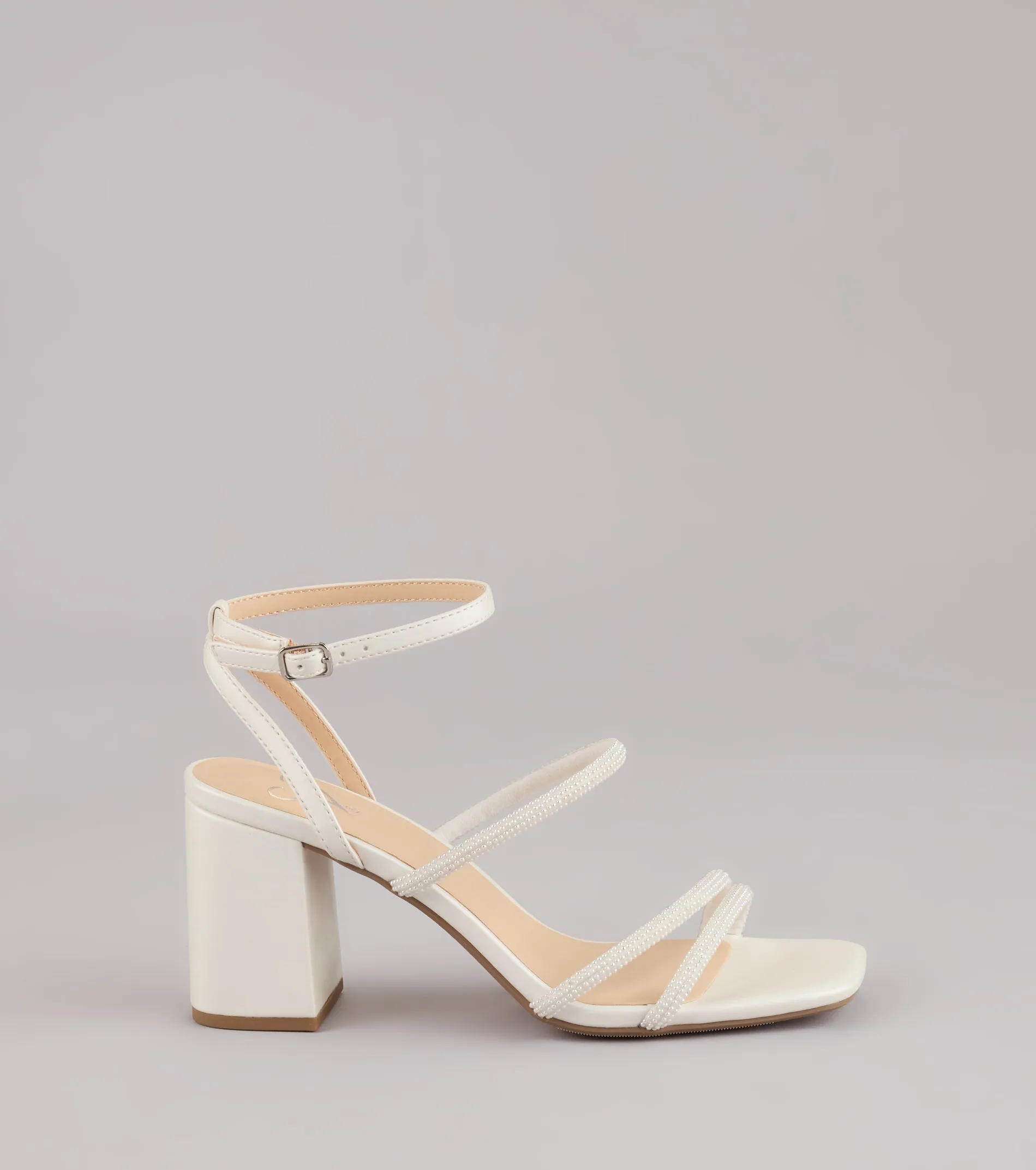 Chic And Polished Pearl Satin Block Heels sold by Windsor product image thumbnail 2