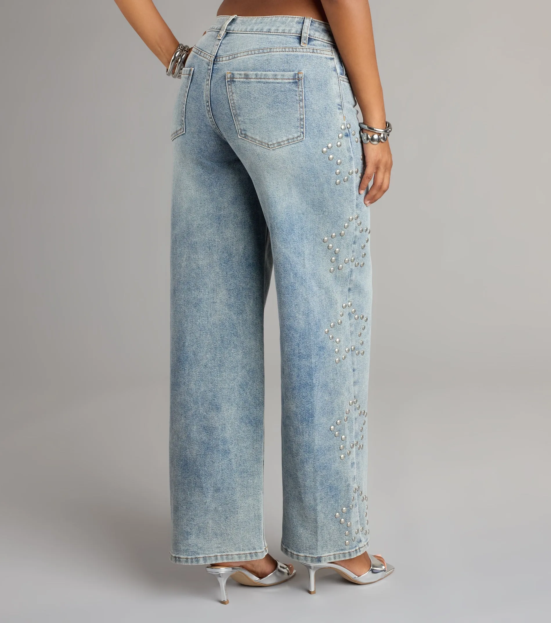Starry Eyed Studded Wide Leg Denim Jeans sold by Windsor product image thumbnail 3