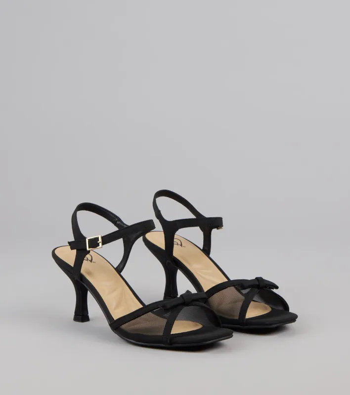 Flirty And Fancy Mesh Bow Kitten Heels sold by Windsor