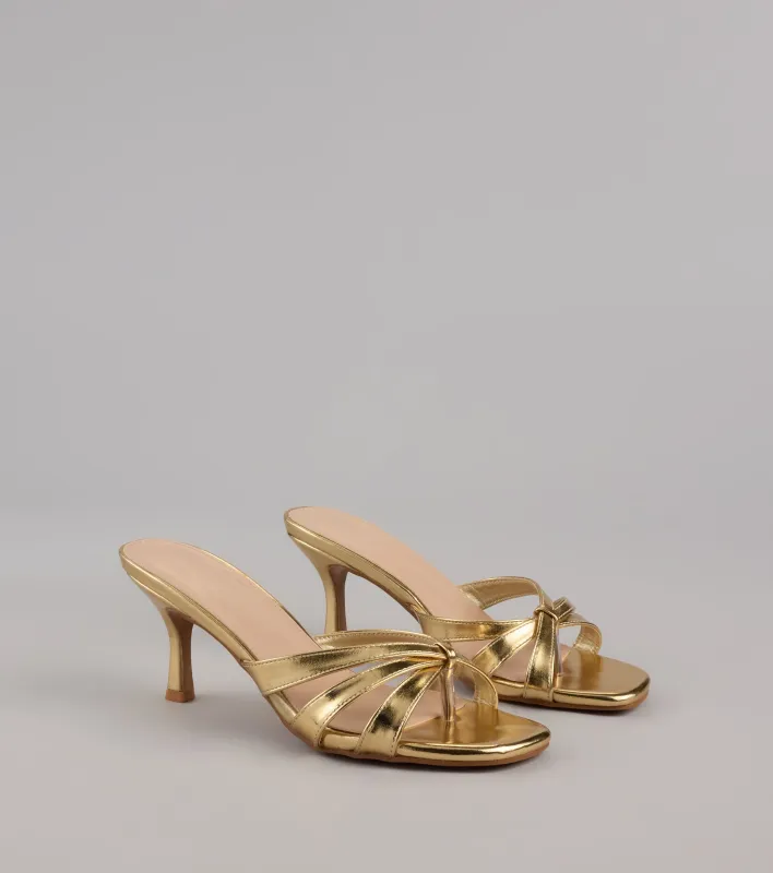 Shine Bright Metallic Thong Kitten Heels sold by Windsor