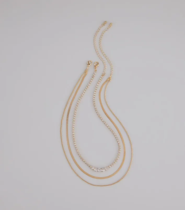 Keep It Sparkling Layered Necklace Set sold by Windsor