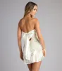 Magnolia Floral Sequin Bow Back Mini Dress sold by Windsor