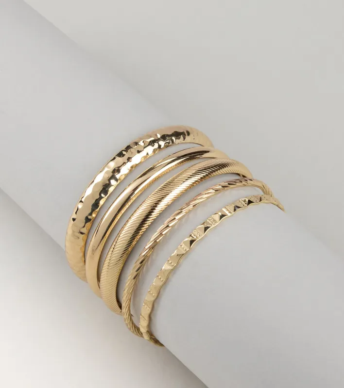 Bold Stack Five Bangle Bracelet Set sold by Windsor
