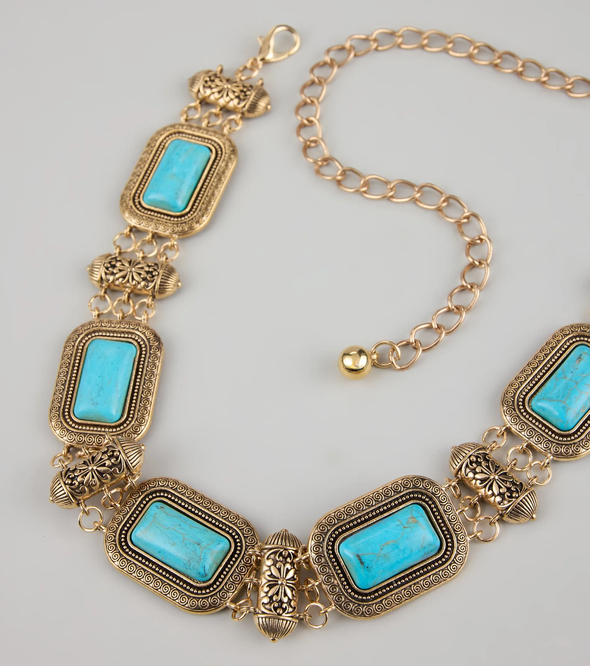 Boho Glow Turquoise Stone Chain Belt sold by Windsor product image thumbnail 2
