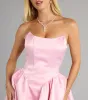 Maire Satin Strapless Skater Dress sold by Windsor