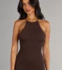 It Girl High Neck Lace Up Maxi Dress sold by Windsor