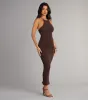 It Girl High Neck Lace Up Maxi Dress sold by Windsor