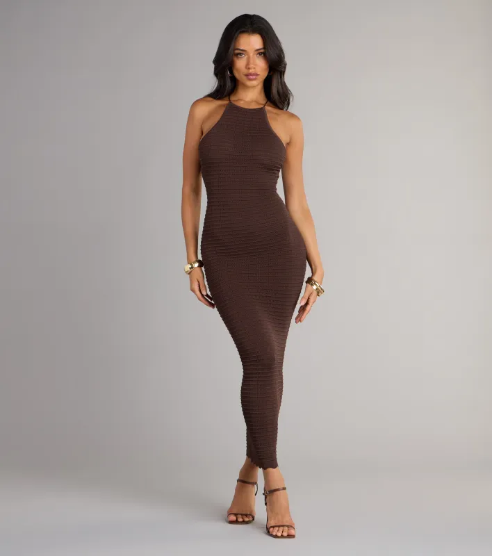 It Girl High Neck Lace Up Maxi Dress sold by Windsor