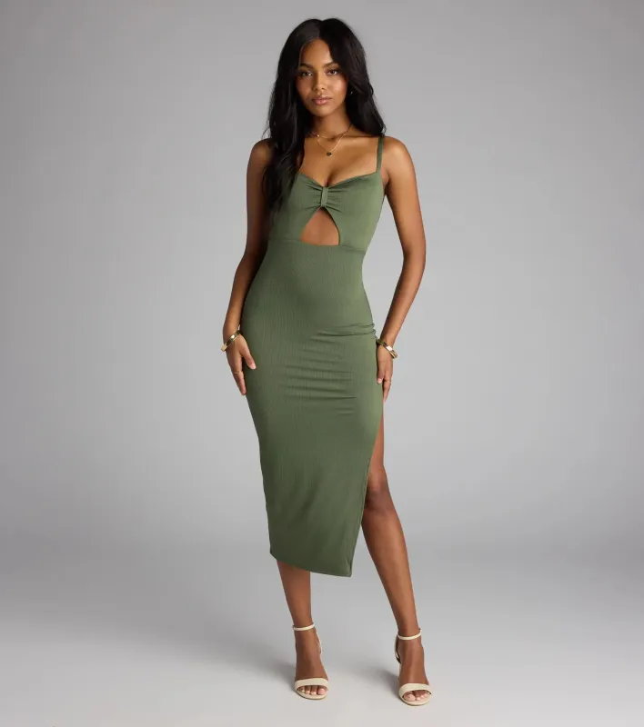 Kiss and Tell Sweetheart Cutout Midi Dress sold by Windsor