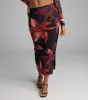 Soft Serve Floral High Slit Maxi Skirt sold by Windsor